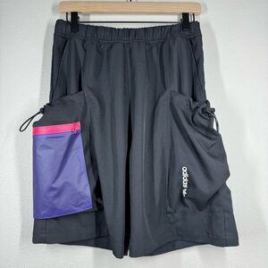 Adidas Men’s Original G Outdoor Cargo Shorts Black Purple Pocket Medium HA4740